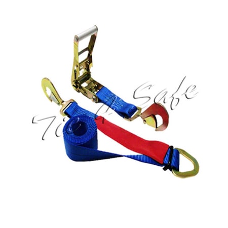 Time Out 2 in. x 8 ft. Combo Ratchet & Axle Strap with D Ring & Adjustable Axle Strap; Blue - 4 Piece TI1484007